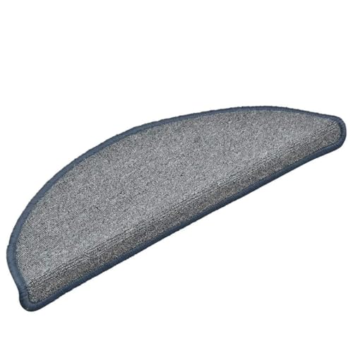 QJBSAVVA Treppenmatten Set 30 Stück Hellgrau Blau 56x17x3 cm PP Tufted Antirutsch Stufenmatten mit Selbstklebebändern für Innenbereich von QJBSAVVA