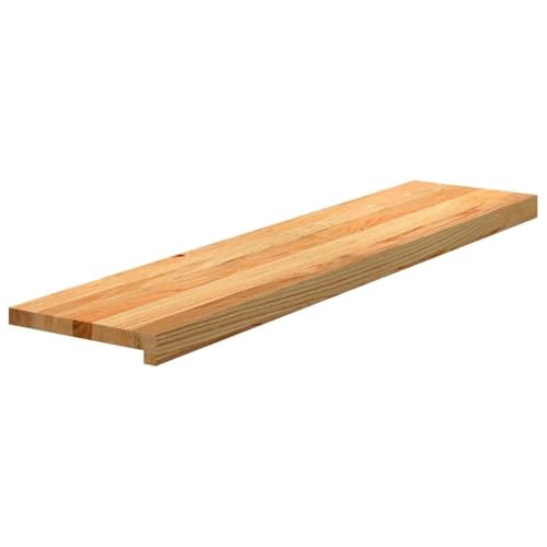QJBSAVVA Treppenstufen aus Massivholz Eiche 110 x 30 x 2 cm Natürliche Maserung Robuste Stufenmatten für Innenbereich von QJBSAVVA