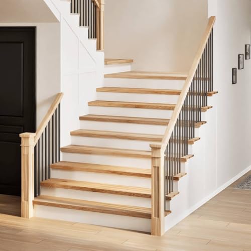 QJBSAVVA Treppenstufen aus Massivholz Eiche 110 x 30 x 2 cm Natürliche Maserung Unbehandelt Robuste Stufenmatten Alternative für Innenbereich von QJBSAVVA