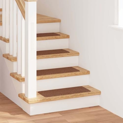QJBSAVVA Treppenstufenmatte Senfgelb 25x60 cm Antirutsch Teppichstufen mit Modernem Design aus Polyester für Innenbereich Flur und Korridor von QJBSAVVA