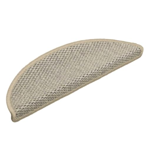 QJBSAVVA Treppenstufenmatten 30 Stück Selbstklebend Sisal Optik 56 x 17 x 3 cm Antirutsch Schalldämmend für Innenbereich von QJBSAVVA