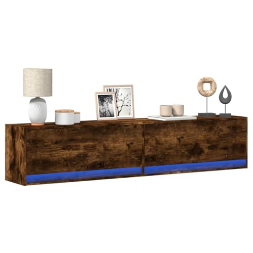 QJBSAVVA Tv Regal Tv Schrank Wohnzimmerschränke Fernsehständer - TV-Wandschrank mit LED Räuchereiche 180x31x38 cm für Wohnzimmer Schlafzimmer Jugendzimmer Küche QJBSAVVA Tv Regal Tv Schrank Wohnzimmerschränke Fernsehständer - TV-Wandschrank mit LED Räuchereiche 180x31x38 cm für Wohnzimmer Schlafzimmer Jugendzimmer Küche von QJBSAVVA