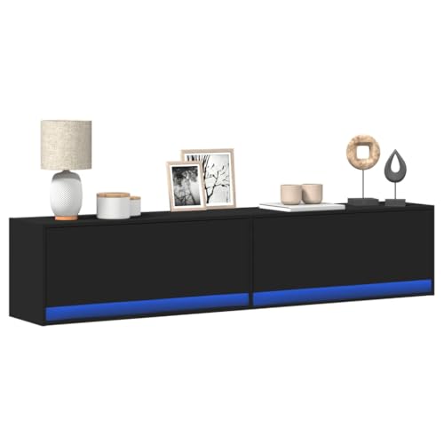 QJBSAVVA Tv Regal Tv Schrank Wohnzimmerschränke Fernsehständer - TV-Wandschrank mit LED Schwarz 180x31x38 cm für Wohnzimmer Schlafzimmer Jugendzimmer Küche QJBSAVVA Tv Regal Tv Schrank Wohnzimmerschränke Fernsehständer - TV-Wandschrank mit LED Schwarz 180x31x38 cm für Wohnzimmer Schlafzimmer Jugendzimmer Küche von QJBSAVVA