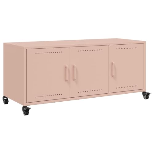 QJBSAVVA Tv Ünitesi Tv Ständer Couchtisch Tv Sideboard Wohnzimmer - TV-Schrank Rosa 100,5x39x43,5 cm Kaltgewalzter Stahl für Küche Wohnzimmer Jugendzimmer Schlafzimmer QJBSAVVA Tv Ünitesi Tv Ständer Couchtisch Tv Sideboard Wohnzimmer - TV-Schrank Rosa 100,5x39x43,5 cm Kaltgewalzter Stahl für Küche Wohnzimmer Jugendzimmer Schlafzimmer von QJBSAVVA