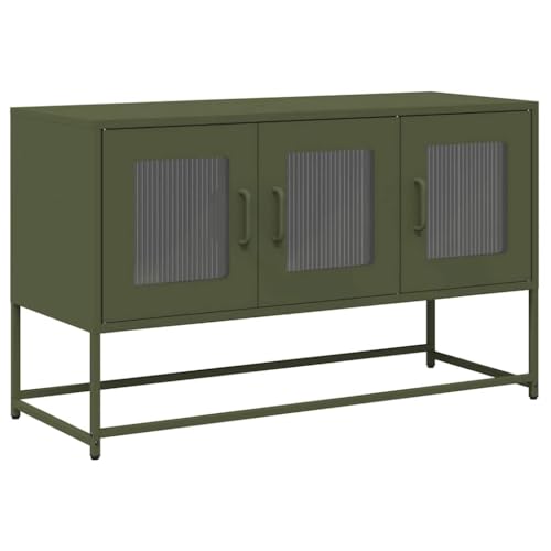 QJBSAVVA Tv Unit Fernsehschrank Wohnzimmer Möbel Fernsehständer - TV-Schrank Olivgrün 100,5x39x60,5 cm Kaltgewalzter Stahl für Flur Schlafzimmer Jugendzimmer Wohnzimmer QJBSAVVA Tv Unit Fernsehschrank Wohnzimmer Möbel Fernsehständer - TV-Schrank Olivgrün 100,5x39x60,5 cm Kaltgewalzter Stahl für Flur Schlafzimmer Jugendzimmer Wohnzimmer von QJBSAVVA