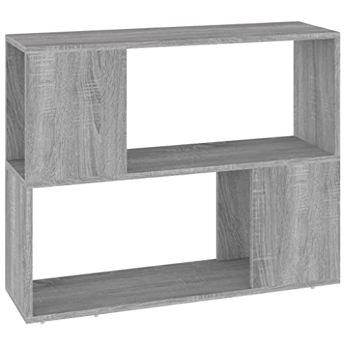 QJBSAVVA Tv Unit Sideboard Tv Lowboard Tv Sideboard Wohnzimmer Fernsehunterschrank - Bücherregal/Raumteiler Grau Sonoma 80x24x63 cm für Jugendzimmer Flur Wohnzimmer Schlafzimmer von QJBSAVVA