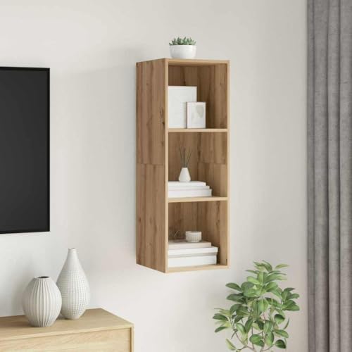 QJBSAVVA Wandmontierter TV-Schrank aus Holzwerkstoff in Eiche handwerklich, Modernes Design mit Stauraum für Wohnzimmer QJBSAVVA Wandmontierter TV-Schrank aus Holzwerkstoff in Eiche handwerklich, Modernes Design mit Stauraum für Wohnzimmer von QJBSAVVA