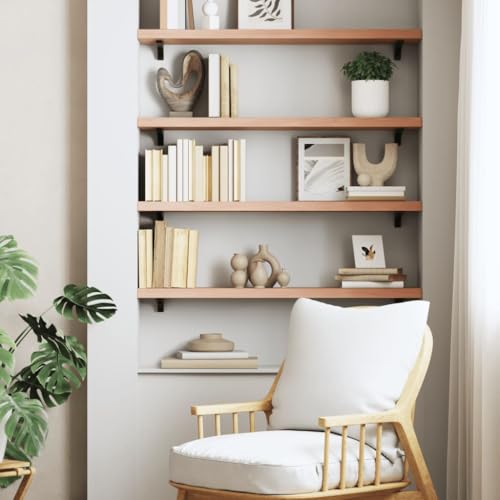 QJBSAVVA Wandregal Klein Küchenregal Wand Eckregal Hängend Regalbrett - Wandregal Hellbraun 80x20x4 cm Massivholz Eiche Behandelt für Büro Arbeitszimmer Wände Küche QJBSAVVA Wandregal Klein Küchenregal Wand Eckregal Hängend Regalbrett - Wandregal Hellbraun 80x20x4 cm Massivholz Eiche Behandelt für Büro Arbeitszimmer Wände Küche von QJBSAVVA
