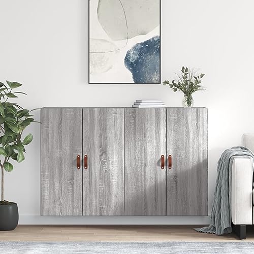 QJBSAVVA Wandschränke 2 STK. Grau Sonoma aus Holzwerkstoff 69,5x34x90 cm - Modernes Design mit viel Stauraum für Wohnzimmer, Schlafzimmer & Flur QJBSAVVA Wandschränke 2 STK. Grau Sonoma aus Holzwerkstoff 69,5x34x90 cm - Modernes Design mit viel Stauraum für Wohnzimmer, Schlafzimmer & Flur von QJBSAVVA