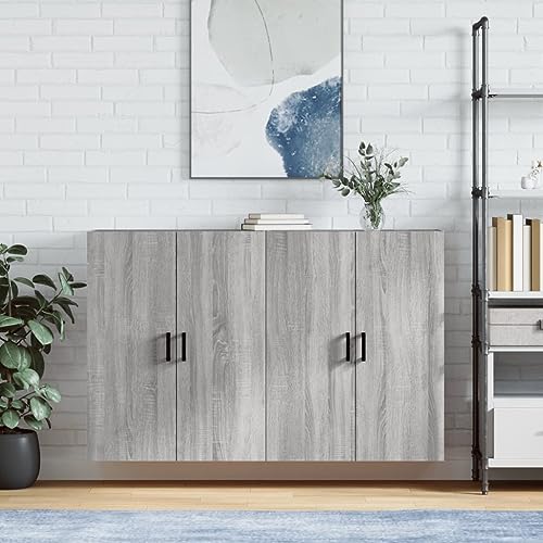 QJBSAVVA Wandschrank 2 STK. Grau Sonoma aus Holzwerkstoff - Moderner Hängeschrank für Wohnzimmer, Schlafzimmer & Küche QJBSAVVA Wandschrank 2 STK. Grau Sonoma aus Holzwerkstoff - Moderner Hängeschrank für Wohnzimmer, Schlafzimmer & Küche von QJBSAVVA