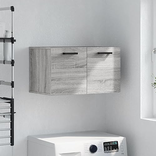 QJBSAVVA Wandschrank Grau Sonoma 60x36,5x35 cm Holzwerkstoff Hängeschrank mit Stauraum für Wohnzimmer Küche und Bad Modernes Design Praktisch und Langlebig von QJBSAVVA