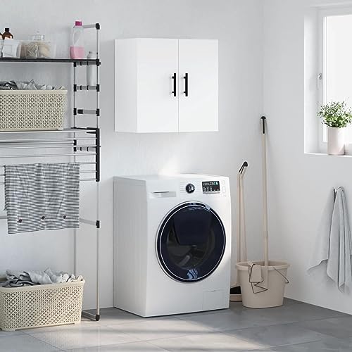 QJBSAVVA Wandschrank Weiß 60x31x60 cm aus Holzwerkstoff Praktischer Hängeschrank mit Stauraum für Wohnzimmer Küche und Bad Modernes Design & Langlebig von QJBSAVVA