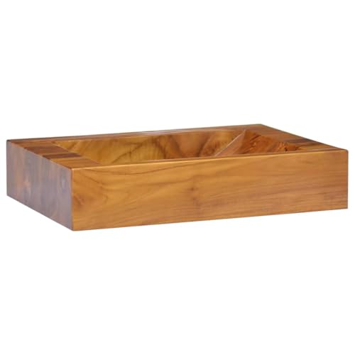 QJBSAVVA Waschbecken aus massivem Teakholz 50x35x10 cm Natürliches Design mit Ablaufloch Praktisch & Einfach zu reinigen Für Badezimmer Küche und Flur QJBSAVVA Waschbecken aus massivem Teakholz 50x35x10 cm Natürliches Design mit Ablaufloch Praktisch & Einfach zu reinigen Für Badezimmer Küche und Flur von QJBSAVVA