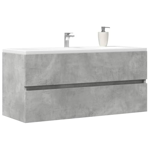 QJBSAVVA Waschbeckenunterschrank Betongrau 100x38 5x45 cm aus Holzwerkstoff mit Stauraum Modernes Design für Badezimmer WC und Gäste WC QJBSAVVA Waschbeckenunterschrank Betongrau 100x38 5x45 cm aus Holzwerkstoff mit Stauraum Modernes Design für Badezimmer WC und Gäste WC von QJBSAVVA