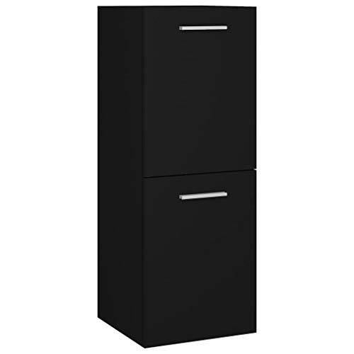 QJBSAVVA Waschbeckenunterschrank Schmal Waschbeckenunterschrank Klein Waschtisch Mit Unterschrank Waschtisch Gäste Wc - Badezimmerschrank Schwarz 30x30x80 cm Holzwerkstoff per Waschküche Ankleideraum von QJBSAVVA