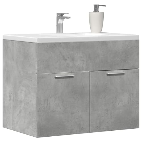 QJBSAVVA Waschbeckenunterschrank Sonoma Eiche 60x38,5x46 cm Badschrank mit Stauraum Holzwerkstoff Langlebig & Pflegeleicht für Badezimmer WC von QJBSAVVA