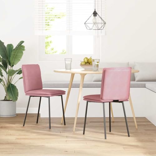 QJBSAVVA Wohnzimmer Stühle Esszimmerstühle Esstisch Stühle Schminkstuhl - Esszimmerstühle 2 STK. Rosa Samt für Garten Arbeitszimmer Küche Wohnzimmer von QJBSAVVA