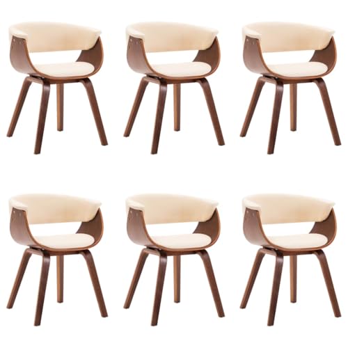 QJBSAVVA Wohnzimmer Stühle Esszimmerstühle Esstisch Stühle Schminkstuhl - Esszimmerstühle 6 STK. Creme Bugholz und Kunstleder für Arbeitszimmer Garten Wohnzimmer Büro QJBSAVVA Wohnzimmer Stühle Esszimmerstühle Esstisch Stühle Schminkstuhl - Esszimmerstühle 6 STK. Creme Bugholz und Kunstleder für Arbeitszimmer Garten Wohnzimmer Büro von QJBSAVVA