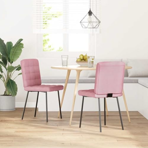 QJBSAVVA Wohnzimmer Stühle Schminktisch Stuhl Esstisch Stühle Chairs for Dining Table - Esszimmerstühle 2 STK. Rosa Samt für Arbeitszimmer Büro Küche Wohnzimmer von QJBSAVVA