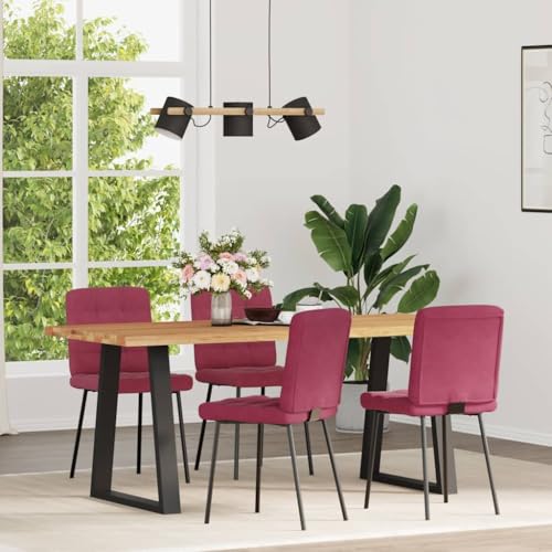 QJBSAVVA Wohnzimmer Stühle Schminktisch Stuhl Esstisch Stühle Chairs for Dining Table - Esszimmerstühle 4 STK. Weinrot Samt für Arbeitszimmer Büro Küche Wohnzimmer von QJBSAVVA