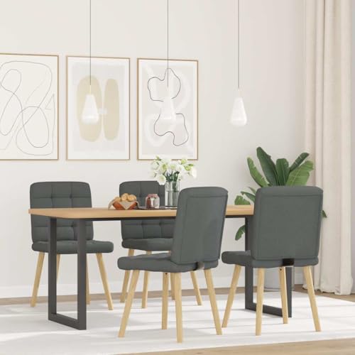 QJBSAVVA Wohnzimmer Stühle Schminktisch Stuhl Küchenstühle Dining Chairs - Esszimmerstühle 4 STK. Dunkelgrau Stoff für Garten Büro Küche Arbeitszimmer QJBSAVVA Wohnzimmer Stühle Schminktisch Stuhl Küchenstühle Dining Chairs - Esszimmerstühle 4 STK. Dunkelgrau Stoff für Garten Büro Küche Arbeitszimmer von QJBSAVVA