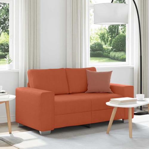 QJBSAVVA Zweisitzer Sofa Rot Orange 160 cm Cordstoff Relaxsofa mit gepolsterten Sitzkissen und stabilen Metallgestell perfekt für Wohnzimmer Schlafzimmer oder Arbeitszimmer von QJBSAVVA