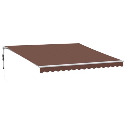 Sonnenschutz Markise Pergola Terrassenüberdachung Balkonmarkise - Markise Automatisch mit LED Braun 400x350 cm für Terrasse Garten Outdoor Balkon von QJBSAVVA