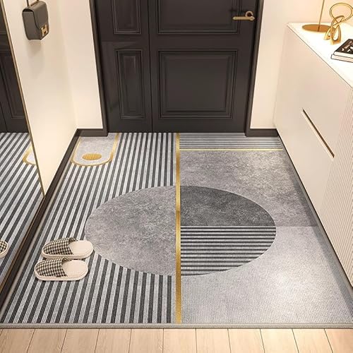 QJDTZMD Teppich Waschbarer 150 x 180 cm Modern Wohnzimmer rutschfest Kurzflor Weich Teppich für Schlafzimmer Esszimmer Flur Moderne geometrische Linien grau gelb QJDTZMD Teppich Waschbarer 150 x 180 cm Modern Wohnzimmer rutschfest Kurzflor Weich Teppich für Schlafzimmer Esszimmer Flur Moderne geometrische Linien grau gelb von QJDTZMD