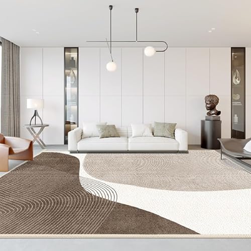 QJDTZMD Teppich Wohnzimmer 110 x 190 cm Rutschfester Teppich Kurzflor maschinenwaschbar für Flur Wohnzimmer und Schlafzimmer Moderne geometrische Linien weiß braun QJDTZMD Teppich Wohnzimmer 110 x 190 cm Rutschfester Teppich Kurzflor maschinenwaschbar für Flur Wohnzimmer und Schlafzimmer Moderne geometrische Linien weiß braun von QJDTZMD