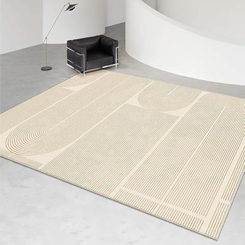 QJDTZMD Teppich Wohnzimmer 150 x 200 cm Schlafzimmer Rutschfester maschinenwaschbar Weich Teppich für Küche Flur Esszimmer Moderne geometrische Linien beige gelb QJDTZMD Teppich Wohnzimmer 150 x 200 cm Schlafzimmer Rutschfester maschinenwaschbar Weich Teppich für Küche Flur Esszimmer Moderne geometrische Linien beige gelb von QJDTZMD