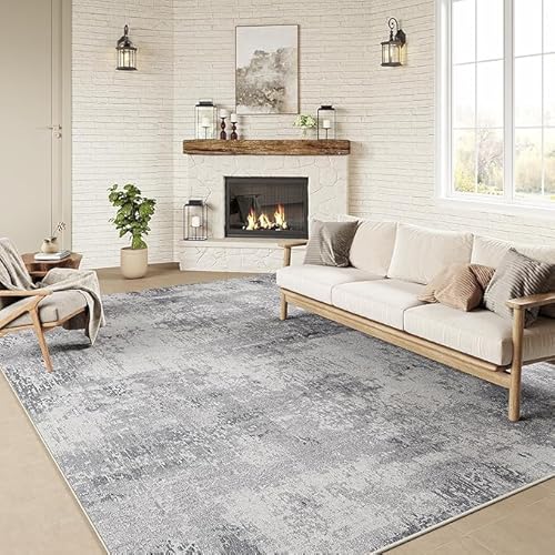 QJDTZMD Teppich groß 180 x 270 cm Wohnzimmerteppich Rutschfester Modern Dekoration maschinenwaschbar Teppich für Schlafzimmer büro Modernes Schlichtes Tintengrau von QJDTZMD