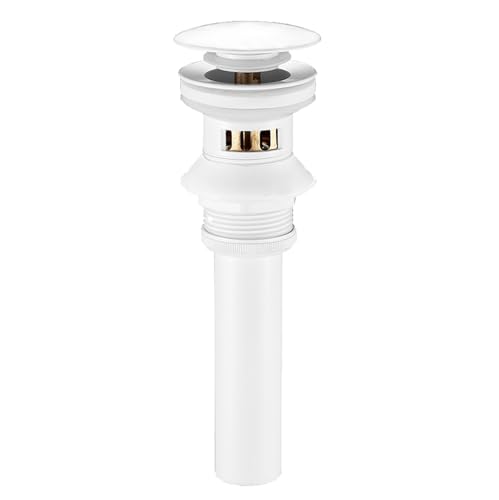 Pop Up Sink Plug,Basin Sink Waste Sink Plug, Without Overflow, Click Clack Sink Pop Up Plug, Push and Pop to Drain(With overflow hole) von QJFORU