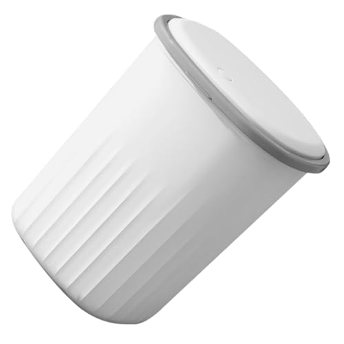 QJFORU Haushaltsmülleimer, Küchenmülleimer, stilvoller Mülleimer aus Kunststoff mit Deckel, Papierkorb for Küche, Schlafzimmer, Badezimmer, schmales Design, leicht zu reinigen for Räume von QJFORU