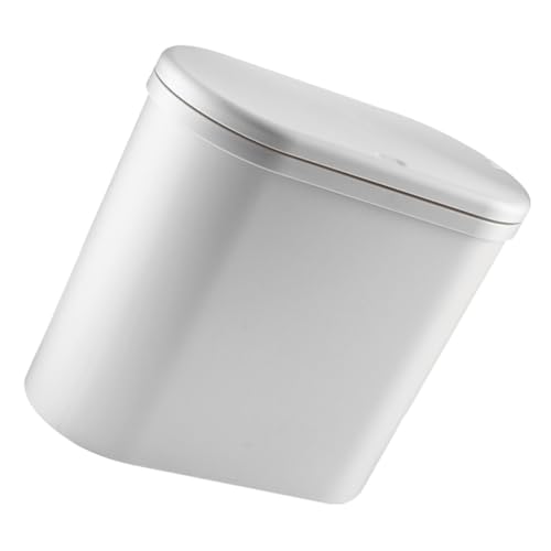 QJFORU Haushaltsmülleimer, Küchenmülleimer, tragbarer Küchenmülleimer, Badezimmermülleimer, Deckelmaterial, robust, einfach zu verwenden, weiß von QJFORU