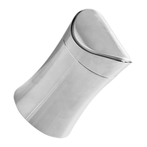 QJFORU Hausmülleimer, kleiner Mülleimerdeckel, moderner Schreibtischeimer aus Edelstahl, kleiner Abfalleimer for Küche, Badezimmer, Büro(Silver) von QJFORU
