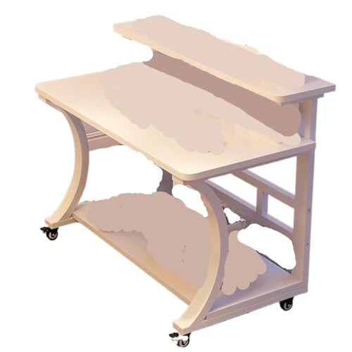 QJFORU Klappbarer Esstisch, Kleiner Computertisch, tragbarer Schreibtisch for Laptop, idealer Laptop-Schreibtisch for das Heimbüro und tragbarer Computertisch for kleine Räume(Bianco,60cm) von QJFORU