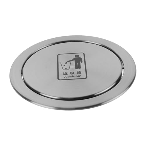 QJFORU Schwingender Mülleimerdeckel aus Edelstahl mit Klappdeckel, Mülleimer for Tischplatte, platzsparendes Design, robust und leicht zu reinigen von QJFORU