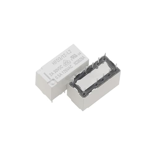 Relais, 5-teiliges Relais HFD3/5 12 24-L2 HFD3-5-L2S HFD3-12-L2SR HFD3-24-L2SR 2A 10-polig DIP SMD 5 V 12 V 24 V Signalrelais SUNBOOOYIN(HFD3 12 L2) von QJFORU