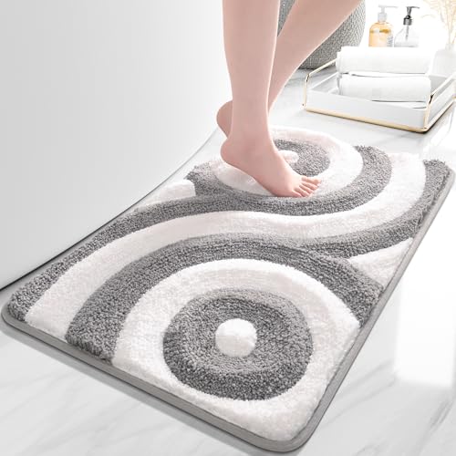 QJHOMO Badezimmerteppich, rutschfeste Badematte, moderne ästhetische Badezimmer-Dekoration, geometrisch gestreift, weich, flauschige Fußmatten, dicker Mikrofaser-Teppich, super saugfähig, 50,8 x 81,3 QJHOMO Badezimmerteppich, rutschfeste Badematte, moderne ästhetische Badezimmer-Dekoration, geometrisch gestreift, weich, flauschige Fußmatten, dicker Mikrofaser-Teppich, super saugfähig, 50,8 x 81,3 von QJHOMO