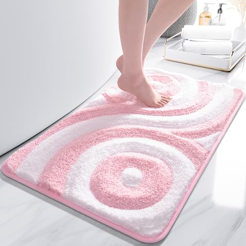 QJHOMO Niedlicher Badezimmerteppich, rutschfeste Badematte, moderne ästhetische Badezimmer-Dekoration, geometrisch gestreift, flauschige Fußmatten, dicker Mikrofaser-Teppich, maschinenwaschbar (45,7 x QJHOMO Niedlicher Badezimmerteppich, rutschfeste Badematte, moderne ästhetische Badezimmer-Dekoration, geometrisch gestreift, flauschige Fußmatten, dicker Mikrofaser-Teppich, maschinenwaschbar (45,7 x von QJHOMO