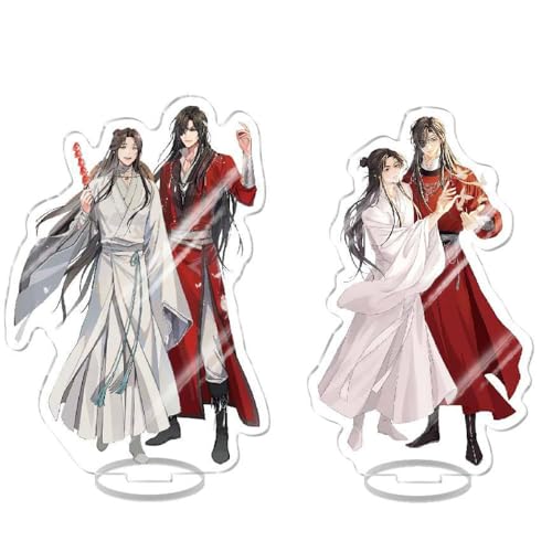 QJIRZB 16 cm Tian Guan Ci Fu Anime Charakter Acryl Ständer Xie Lian/San Lang/Hua Cheng Acryl Desktop-Ständer mit doppelseitigem Design, Schreibtischständer (Typ 17, 2 Stück) von QJIRZB