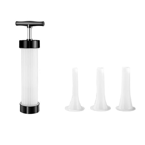 Wurstfüller für den Haushalt Wurstfüllwerkzeug Wurstfüller Wurstspritze Manuelle Wurstmaschine Wurstfüller Wurstpresse mit 3 Haushaltsdüsen Ø15mm/20mm/25mm für Hausgemachte Würste Einfach und Bequem von QJIRZB