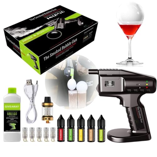 QJJML Handheld Smoked Bubble Gun, Cocktail Bubble Smoke Gun Smoke Generator Tool, Keine offene Flamme erforderlich, für Classy Smoke, Lebensmittel, Cocktails, Fleisch, Getränke QJJML Handheld Smoked Bubble Gun, Cocktail Bubble Smoke Gun Smoke Generator Tool, Keine offene Flamme erforderlich, für Classy Smoke, Lebensmittel, Cocktails, Fleisch, Getränke von QJJML