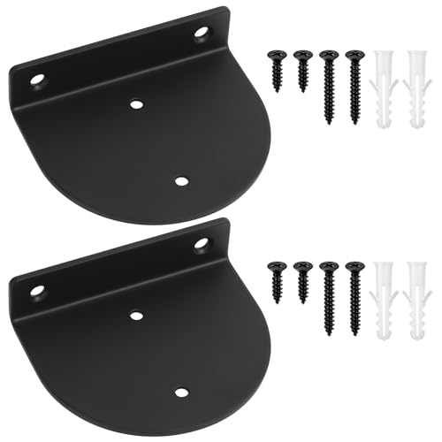 2 STK Schwebende Regalhalterung Unsichtbare Wandregal Halterungen, Halbkreis Wandhalterungen Regal, Schwarz Regalträger Wandmontage, Schwerlast Regalwinkel für Schweberegal Regalbrett Halterung von QJKEJI