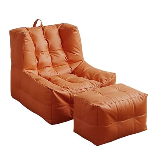 QJMLTDWG Kann sitzen und liegen, Einzel-Tatami-Sitzsack, Couch, Stuhl, Schlafzimmer, Zimmer, kleines Sofa (D hellgrau) von QJMLTDWG