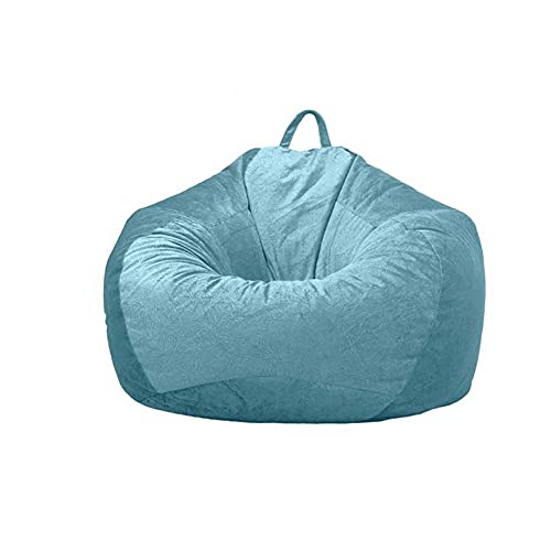 QJMLTDWG N/A Heimtextilien Lazy Sofa Sitzsack Stoffbezug Tatami Home Einzelsofabezug Relax Lounge-Möbel (ohne Füllstoff) (Farbe: Beige) (Blau) von QJMLTDWG
