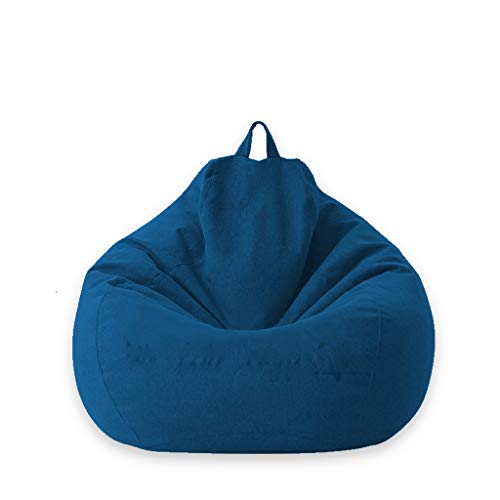QJMLTDWG N/A Sofabezug New Lazy Sofas Bezug ohne Füllstoff Liegesitz Sitzsack Puff Couch Tatami Stühle Bezüge (Farbe: Lila, Größe: Mittel) (Blau Groß) von QJMLTDWG