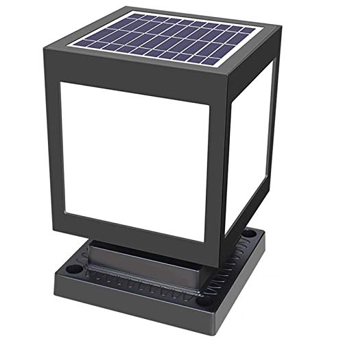 QJUZO Solar Pfostenleuchte Außenleuchte ABS Wasserdicht Sockelleuchte Außen Gartenlampe Solar Post Cap Outdoor Hof Terrasse Wegeleuchte, White Light von QJUZO