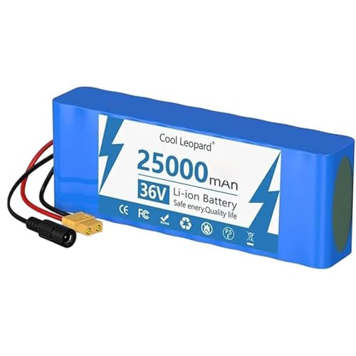 36V 25Ah 10S2P Elektrofahrradakku mit 42V 2A Ladegerät-Kit für Elektroroller Lithium-Ionen-Akku 100~500W Motor T von QJWM