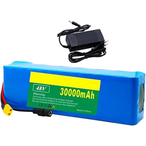 48V 30Ah Elektroroller-Akku 13S3P E-Bike-Akku mit BMS und Ladegerät für 50W-800W Motor Elektrofahrrad-Scooter XT60 48V 30Ah Elektroroller-Akku 13S3P E-Bike-Akku mit BMS und Ladegerät für 50W-800W Motor Elektrofahrrad-Scooter XT60 von QJWM